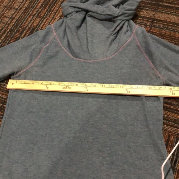 [ATHLETA] Funnel Cowl Neck Blue Pullover Sweater Sweatshirt - Picture 7 of 10